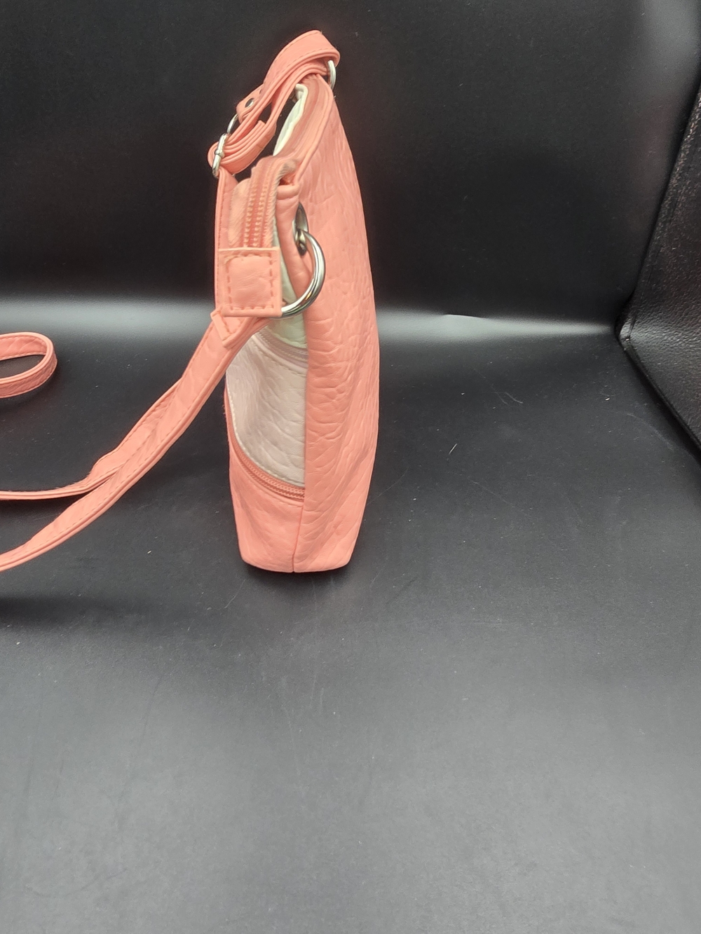 Rosetti Tricolor Pebbled Crossbody - Coral, Blush & Cream - Picture 4 of 14